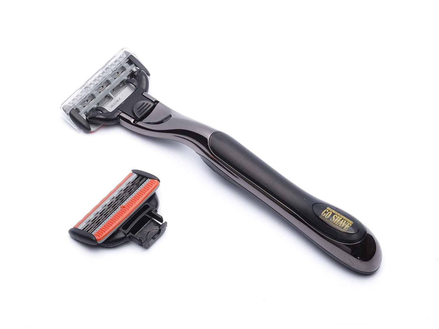 Barberskaft fra Goshave. Variantfarven er Gunmetal. Barbergrej på abonnement.